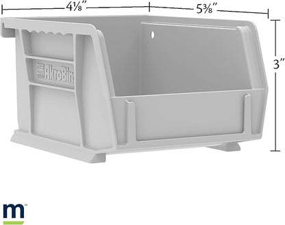 Akro-Mils 30210 AkroBins Plastic Storage Bins,Space-Saving Stackable Bins for Garage,Pantry,Craft Organization,5-Inch x 4-Inch x 3-Inch,Clear,(Pack of 24)