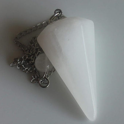 Faceted Mixed gemstone crystal pendulum point reiki chakra pendant bead Chain 6''