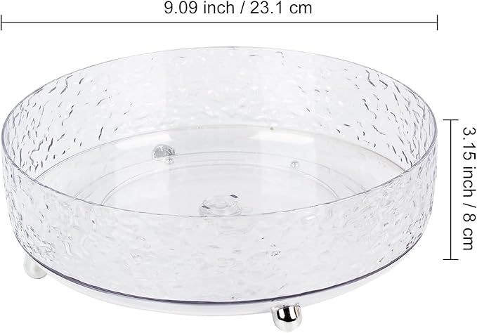 360° Rotating Makeup Organizer, 9" Clear Perfume Organizer Turntable Lazy Susan for Vanity, Pantry, Bathroom Counter, Cabinet, Spinning Cosmetic Storage Holder for Skincare, Perfume, Lotions