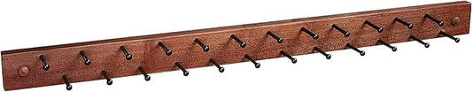 Spectrum Diversified Wooden Closet Wall Mount Storage Rack, 24 Peg Tie, Belt, Scarf and Jewelry Organizer One Coffee