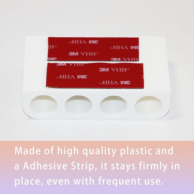 PIAOLGYI Under Desk Lip Balm Holder,Chapstick Holder Holds 4 Standard Tubes of Chapstick(White)