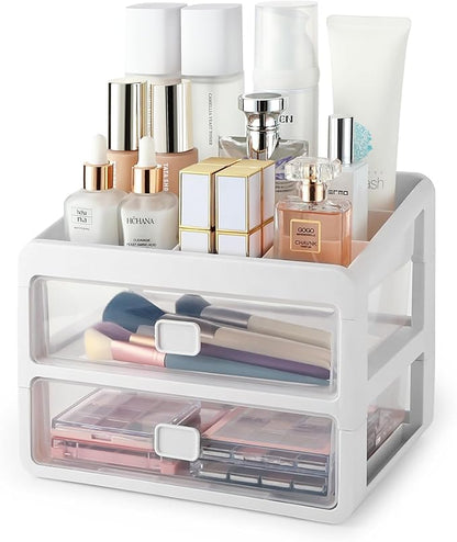 Makeup Organizer for Vanity, Cosmetic Display Cases, Bedroom Bathroom Countertop Desk Cosmetics Organizer for Skin Care, Nail Polish, Eye Shadow, Lotion and Brushes (Clear 3-Layers)