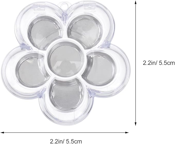 Beaupretty Six-Grid Blossom Sub Box Compact Clear Cosmetic Display Case for Concealer Eyeshadow Lipstick Organizer 2.2X2.2X0.4 Inch Portable Makeup Storage