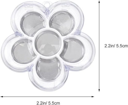 Beaupretty Six-Grid Blossom Sub Box Compact Clear Cosmetic Display Case for Concealer Eyeshadow Lipstick Organizer 2.2X2.2X0.4 Inch Portable Makeup Storage