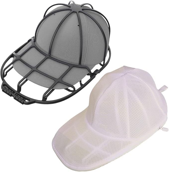 Cap Washer Cage Baseball Cap Shape Protector Hat Washer with Mesh Laundry Bag for Washing Machine Dishwasher Safe 1 Pack (1)