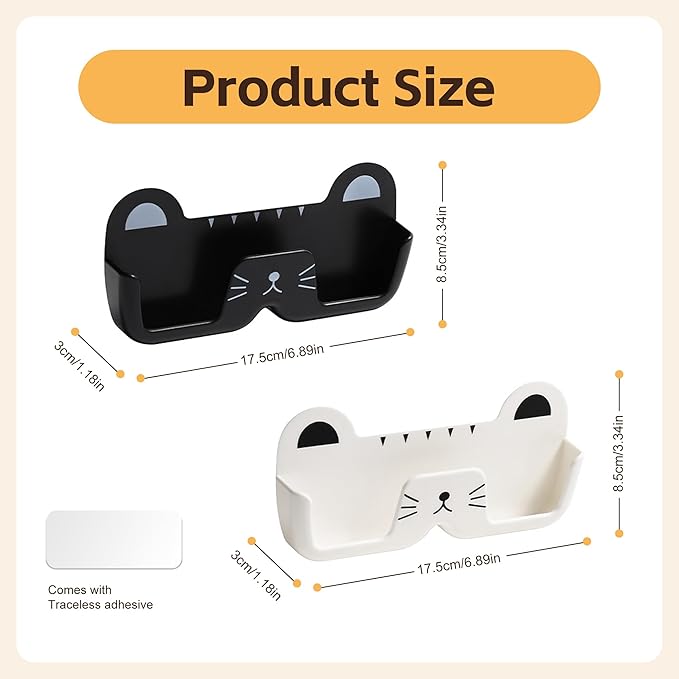 4 Pcs Eyeglasses Holder Stand Wall Wall-mounted Eyeglasses Storage Rack,Cute Cat Sunglasses Rack-mounted Storage Box,Suitable For Hallways,Living Rooms,Bedrooms,And Bathrooms.