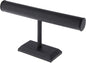 Plymor Black Faux Leather T-Bar Bracelet Display Stand, 12" W x 6.75" H
