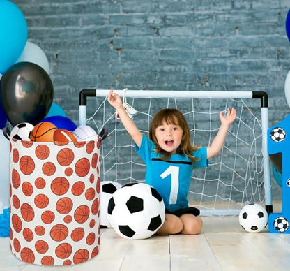 Basketball Kids Laundry hamper Baby Hamper for Nursery Boy and Girl Hamper Cute Kids Toys Storage Bin Organizer Room Decor for Home(Basketball)