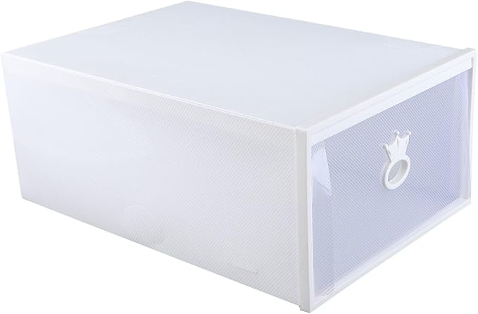 Zerodeko Thickened Transparent Drawer-style Shoe Storage Box Plastic Container for Basketball All Shoe Types Easy to Clean Space-saving Design Frame