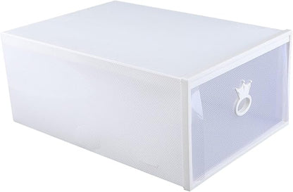 Zerodeko Thickened Transparent Drawer-style Shoe Storage Box Plastic Container for Basketball All Shoe Types Easy to Clean Space-saving Design Frame