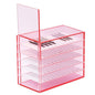 Red Acrylic 5 Layers clear Eyelash Storage Box, Makeup Display Container, Eyelashes Holder Case Grafting, Eyelash Transparent Box Extension Tool