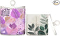 2 Pack Qtip Dispenser Apothecary Jars with Lids Cotton Round Holder Bathroom Canisters for Cotton Swab Floss Ball Pads Clear Plastic Decorative Purple and Beige Boho Leaves
