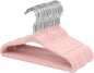 ManGotree Velvet Baby Clothes Hangers, Baby Toddler Kids Hangers with Swivel Hook, Notched Shoulder Design for Kids and Children Clothes (30 Pack, Light Pink)