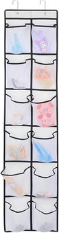 GOMAJI 12 Large Pockets Over Door Hanging Shoe Organizer, White