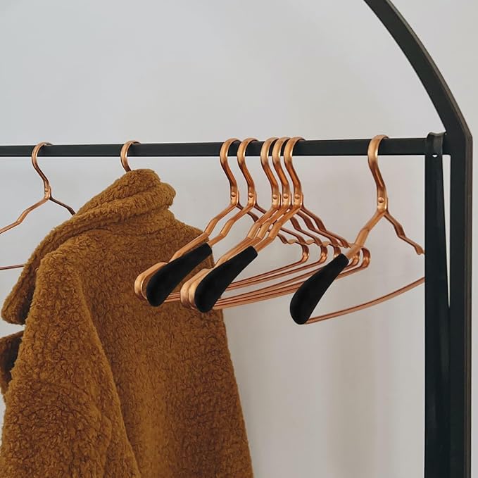 DOITOOL 10Pcs Velvet Hangers Shoulder Form Hanger Shoulder Pads Black Protectors 0.2 Inch Wide Non-Slip Shaper for Velvet Flocking s