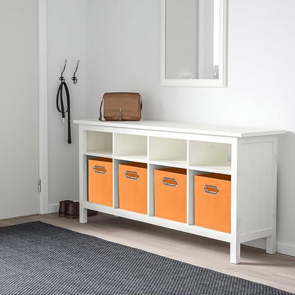 ShellKingdom Storage Bins, Foldable Fabric Storage Cubes And Cloth Storage Organizer Drawer with Metal Handle For Closet And Toys, 11 X 10.5 X 10.5 INCH, 6 Pack (Orange)