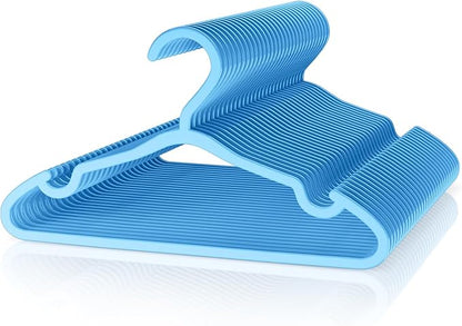 VILICK Plastic Kids Hangers - 30 Pack Non-Slip Baby Clothes Hangers for Closet, Toddler & Newborn Clothing Pants, Skirts, Coats (Blue)