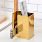 Chinese Restaurant Utensil Holder, Stainless Steel Hanging 2 Compartments Mesh Utensil Drying Rack/Chopsticks/Spoon/Fork/Knife Flatware Storage（Golden）