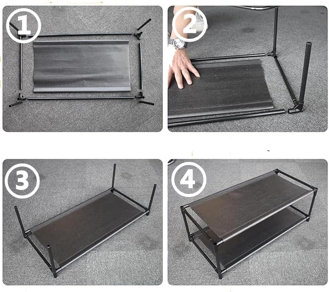 10 Tier 40 Pairs Stackable Shoe Rack with Stainless Steel Frame, Shoe Rack Storage Shelves for Closet, Bedroom (24.5 x 12 x 61.5) (L x W x H)