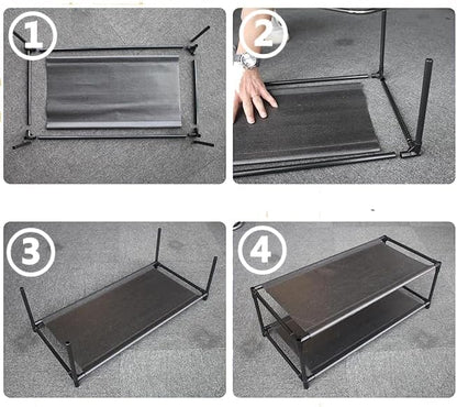 10 Tier 40 Pairs Stackable Shoe Rack with Stainless Steel Frame, Shoe Rack Storage Shelves for Closet, Bedroom (24.5 x 12 x 61.5) (L x W x H)