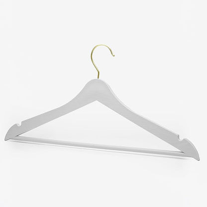 24 Pcs White Wood Look Plastic Hangers Clothes Clothes Shirt Hanger with Gold Hooks