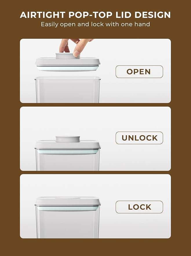 4L Airtight Rice Storage Container with 130ml Measuring Cup - BPA-Free PET Food Storage Bin for Flour, Cereal, and Pantry Organization - 4.2 Qt