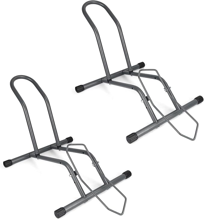 Bike Floor Stand for Mountain MTB & Road Bicycles 23c-4.0 inch Wide Tire 20-29 inch Tire Indoor Outdoor Bike Rack Bicycle Floor Stand (Gray(2 Pack))