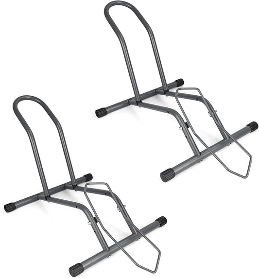 Bike Floor Stand for Mountain MTB & Road Bicycles 23c-4.0 inch Wide Tire 20-29 inch Tire Indoor Outdoor Bike Rack Bicycle Floor Stand (Gray(2 Pack))