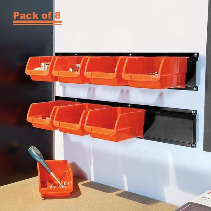 Wallmaster 8-Bin Storage Bins Garage Rack System & Bike Rack for Garage 2-Pack Bike Hooks Bike Hanger Wall Mount