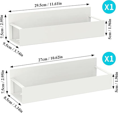 HuggieGems 2 Pack Magnetic Spice Storage Rack Organizer for Refrigerator and Oven, Cream White Fridge Organizers and Storage