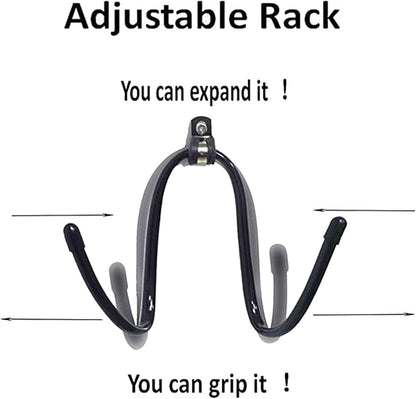 Cowboy Hat Rack - Wall Mount Hooks for Hats & Caps - Easily Adjustable - No Scratches - 4/PK
