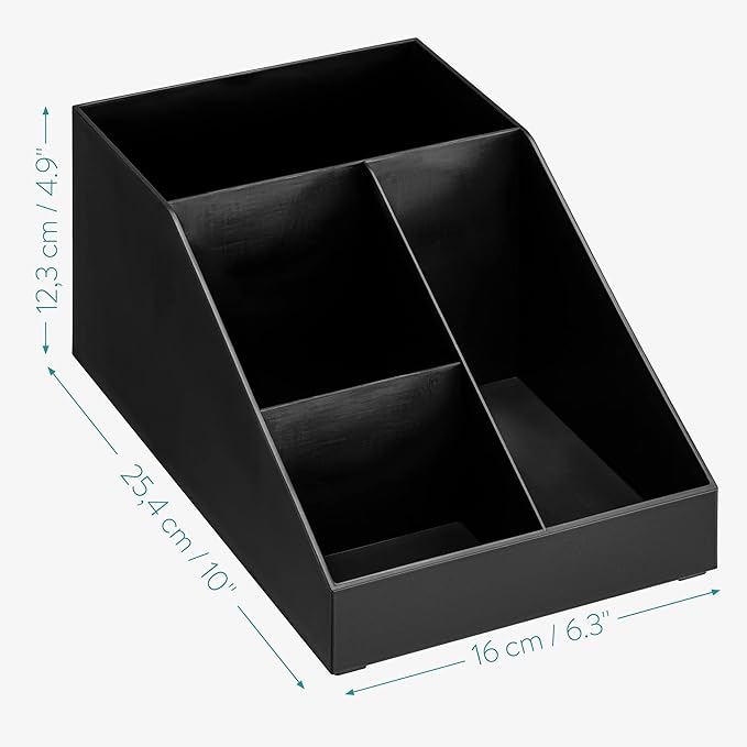 Navaris Coffee Station Organizer - 4 Compartment Coffee Bar for Office & Kitchen Countertop Organization