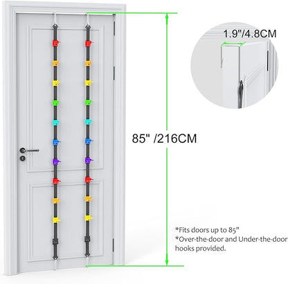 AXU Hat Rack for Door, Hat Organizer for Baseball Caps, Over the Door Hat Storage Organizer - Holds 10-20 Caps | Rainbow, 1 Straps