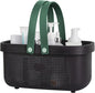 JiatuA Plastic Storage Basket with Handle Portable Shower Caddy Tote Organizer Basket Bin for Bathroom Kitchen Dorm Room Bedroom, Black Green