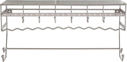 Simplify Wall Mounted Jewelry Organizer | Dimensions: 14.6"x 3.9"x 7.5" | 1 Tier | Home Organization | Great for Bracelets | Necklaces | Earrings | Satin Finish | Mirror Base Shelf