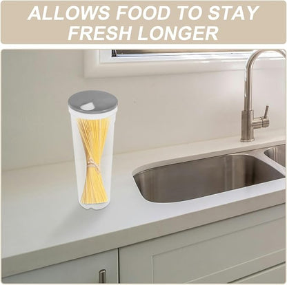 Vertical Noodle Jar with Rotating Lid Food Storage Container for Spaghetti Grains Cereal Nuts Beans Kitchen Organization 11.22 X 4.13 X 3.34 Inches