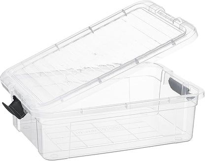 Superio 7.4 Quart Clear Plastic Storage Bin with Lid, Non-Toxic, BPA Free, Odor Free, Organizer Storage Box, Stackable Plastic Tote for Home, Garage, School, and Office