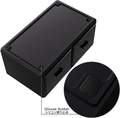 READAEER Makeup Organizer 3 Pieces Cosmetic Storage Case with 6 Drawers (Black)
