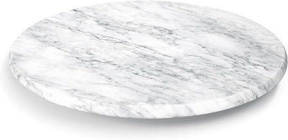 Marble Lazy Susan, 12" Lazy Susan Board with Silent Rotating, Natural Marble Cake Turntable for Countertop Kitchen Turntable Storage, Cupcake, Food, Centerpieces