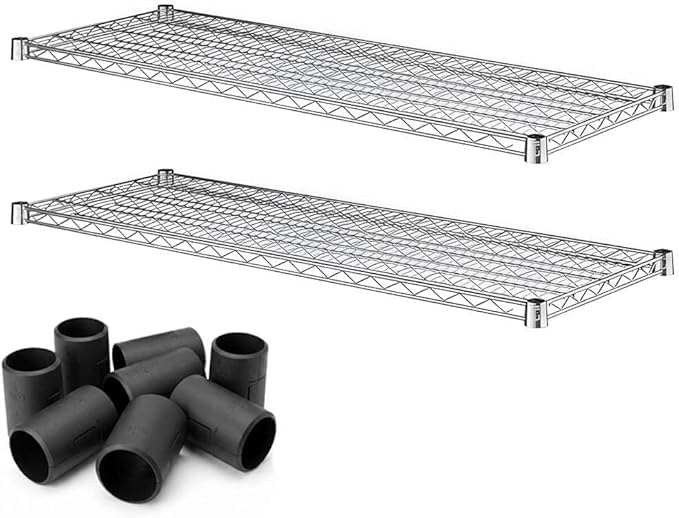 2 Pack Chrome Additional Wire Shelf for 18" x 48" Shelving Units, Replacement Shelves for Wire Rack