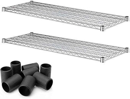 2 Pack Chrome Additional Wire Shelf for 18" x 48" Shelving Units, Replacement Shelves for Wire Rack