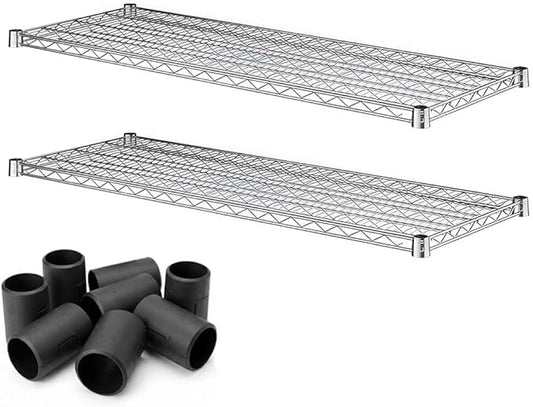 2 Pack Chrome Additional Wire Shelf for 18" x 48" Shelving Units, Replacement Shelves for Wire Rack
