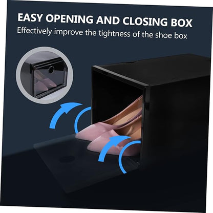 Healifty Transparent Plastic Shoe Box with Front Door Stackable Shoe Storage Container for Home Material with Dustproof and Scratch Protection Space Saving Organizer for Sneakers