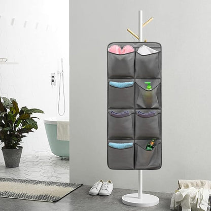 Dual Sided Hanging Closet Organizer Shoe Rack Holder with 26 Large Pockets (GREY)