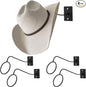 4 Pack Cowboy Hat Rack for Wall, Wall Mount Metal Hats Organizer Storage for Cowboy Hat, Fedora, Sun Hats,Wide Brim