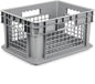 Hudson Exchange 12 x 16 x 8" Mesh Straight Wall Handled Storage Container Tote, Gray