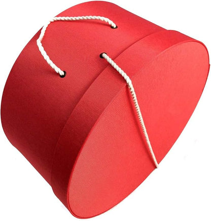 Sarah's Hat Boxes Classic Coral Hat Box – 11" x 5.5" (Dia. x Ht.) Handmade in USA – Odorless Non-Toxic Adhesive, Cording Handle – Premium Storage for Hats & Accessories