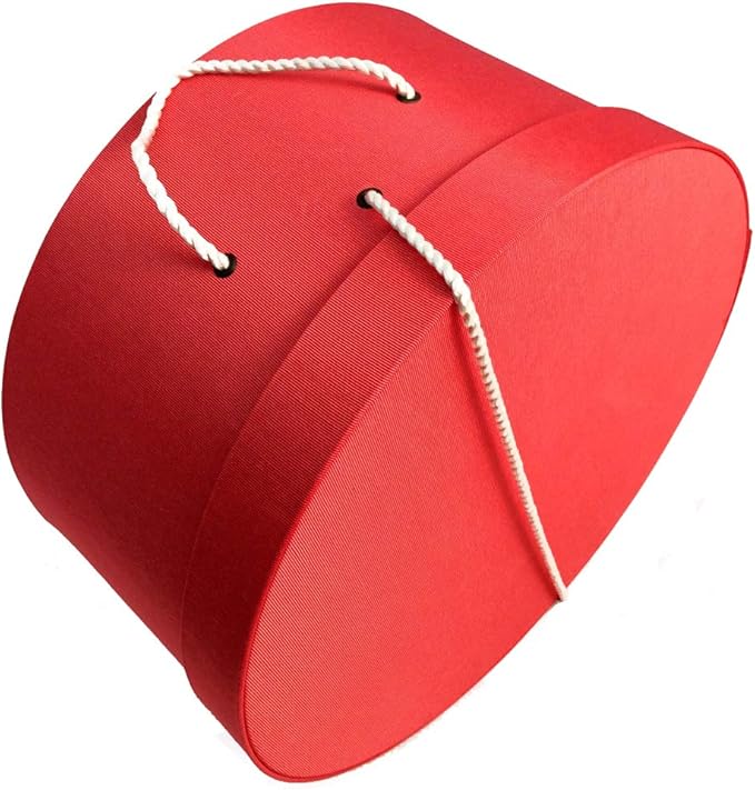 Sarah's Hat Boxes Classic Coral Hat Box – 8.75" x 4.5" (Dia. x Ht.) Handmade in USA – Odorless Non-Toxic Adhesive, Cording Handle – Premium Storage for Hats & Accessories