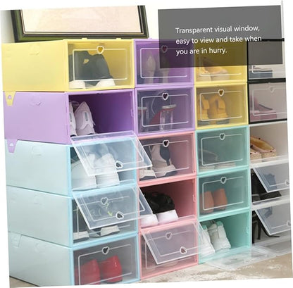 ULTECHNOVO 6pcs Shoe Box Storage Box Capacity Sandal Storage Organizer Easy to View Plastic Case