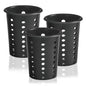 OCS Parts Perforated Utensil Drying Cups | Black | Set of 3 | Plastic Flatware Holder Cylinders for Kitchen Counter Organization